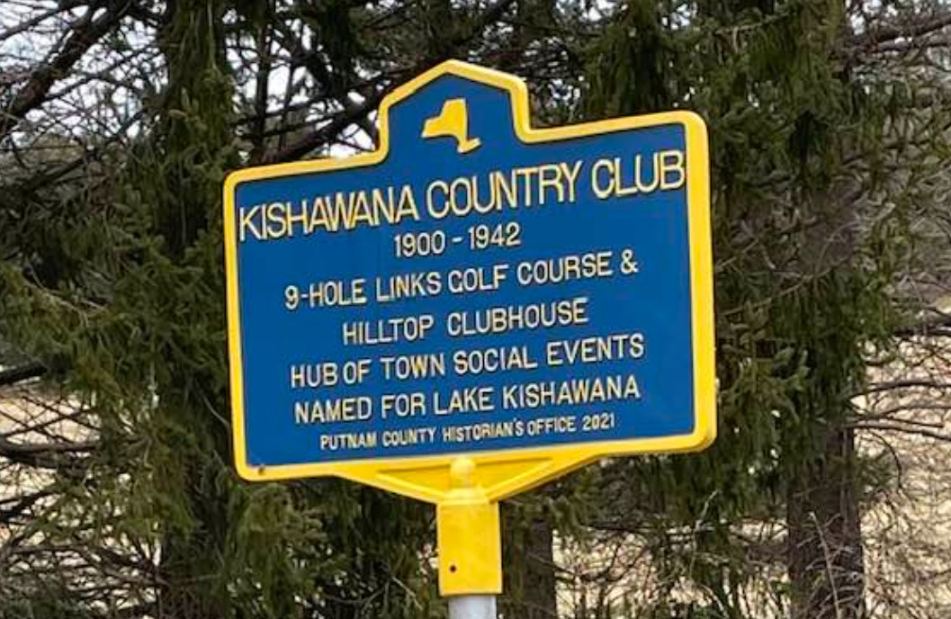 New York State historic marker for the Kishawana Country Club, 1900–1942
