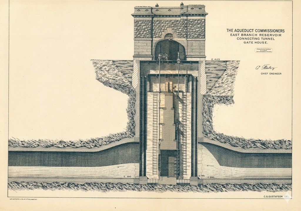 Aqueduct Commissioners Sheet 10: East Branch Reservoir Connecting Tunnel Gate House cross-section