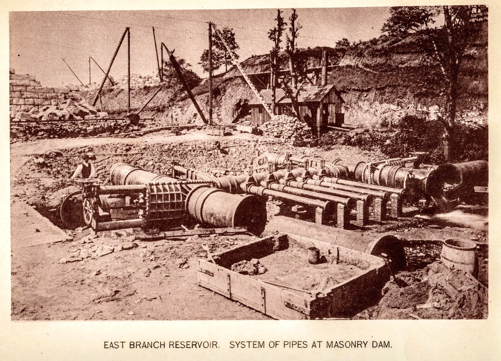 East Branch Reservoir: System of Pipes at Masonry Dam